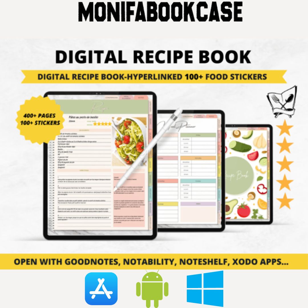 Digital Recipe Book for iPad – Meal Planner & Cookbook for GoodNotes & Notability