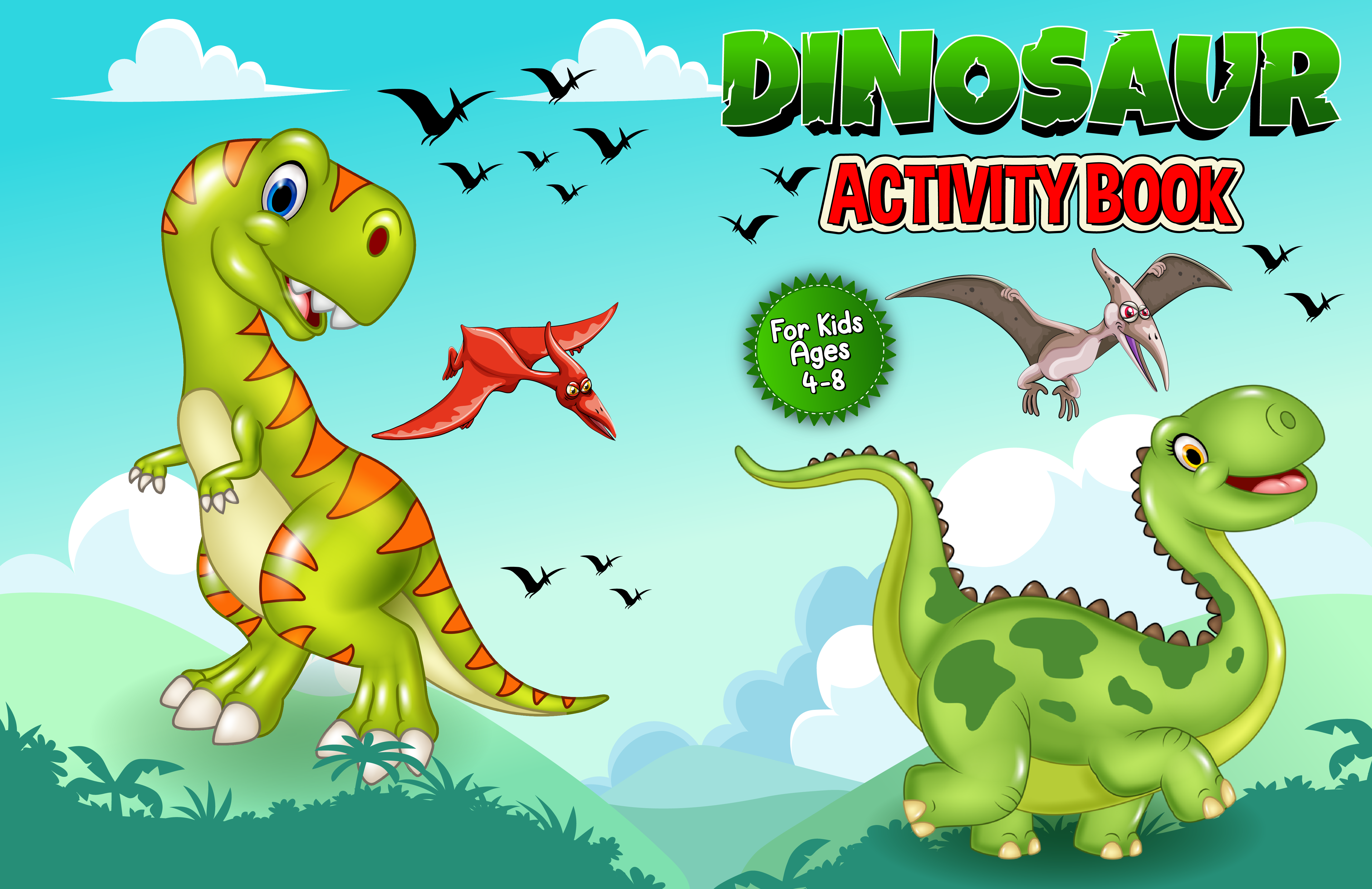 Dinosaur Activity Book For Kids 4-8