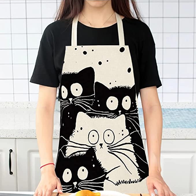 Cat Apron Cute Cooking Apron for Women Men Chefs