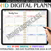 THE ULTIMATE ADHD DIGITAL PLANNER  ( Made By ADHD Specialist )