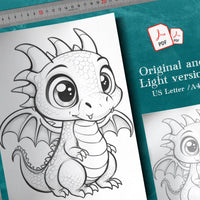 25 Cute Dragons Printable Adult Coloring Pages