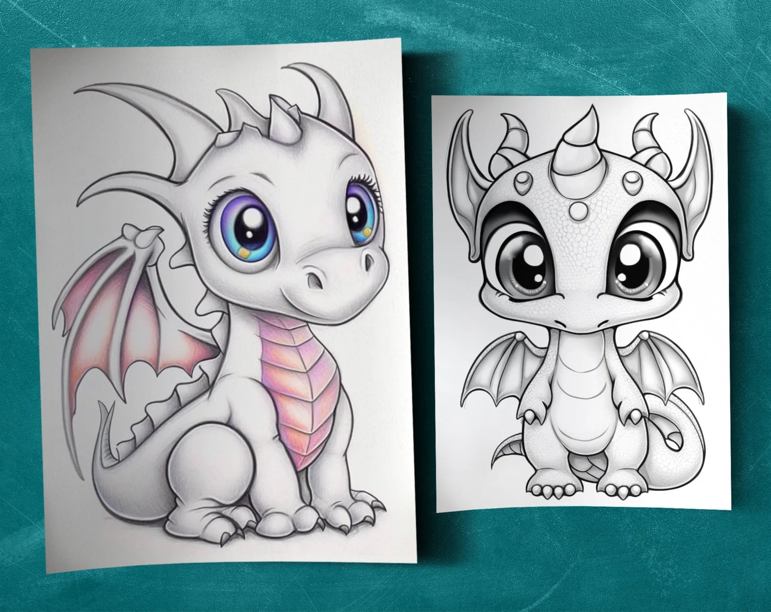 25 Cute Dragons Printable Adult Coloring Pages