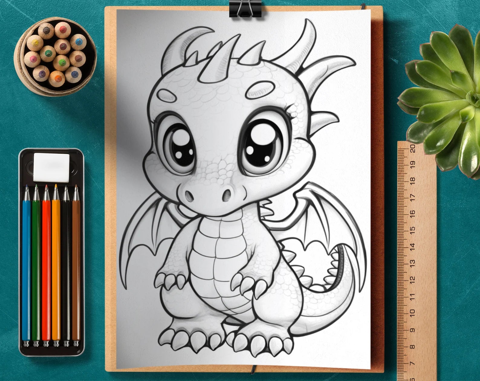 25 Cute Dragons Printable Adult Coloring Pages