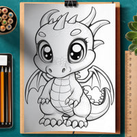 25 Cute Dragons Printable Adult Coloring Pages
