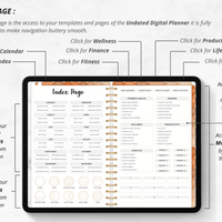 Undated Boho Digital Planner Bundle
