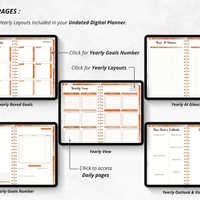 Undated Boho Digital Planner Bundle