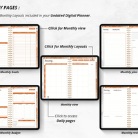 Undated Boho Digital Planner Bundle