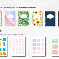 Undated Boho Digital Planner Bundle