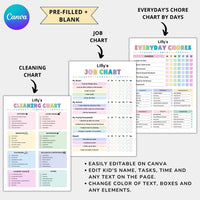 Editable Kids Chore Chart Bundle for Autism & ADHD