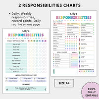 Editable Kids Chore Chart Bundle for Autism & ADHD