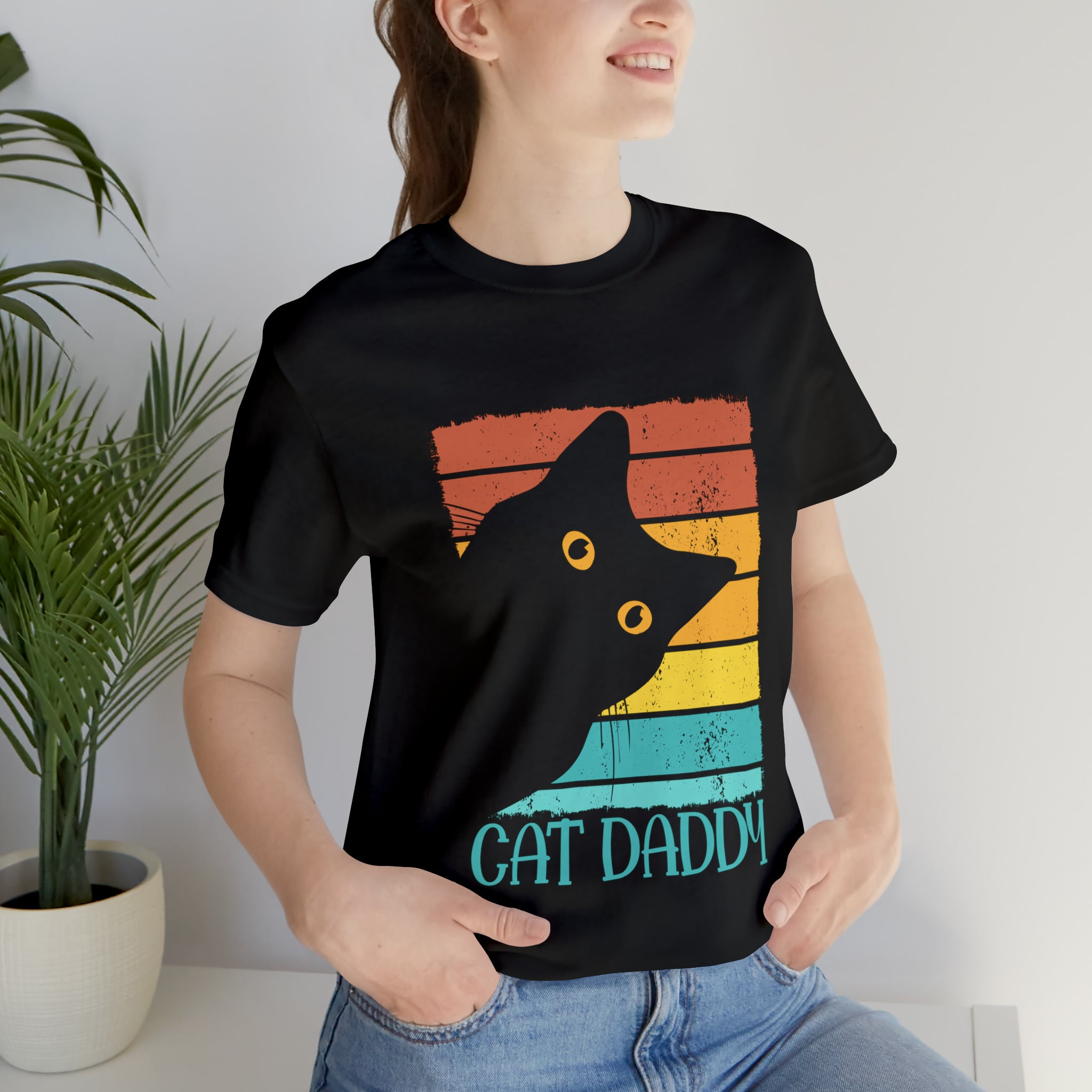 Cat Daddy Vintage Eighties Style Cat Retro Distressed T-Shirt