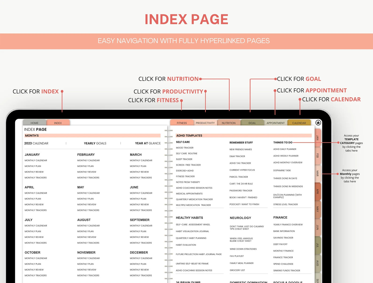 ADHD DIGITAL PLANNER  ( Made By ADHD Specialist )