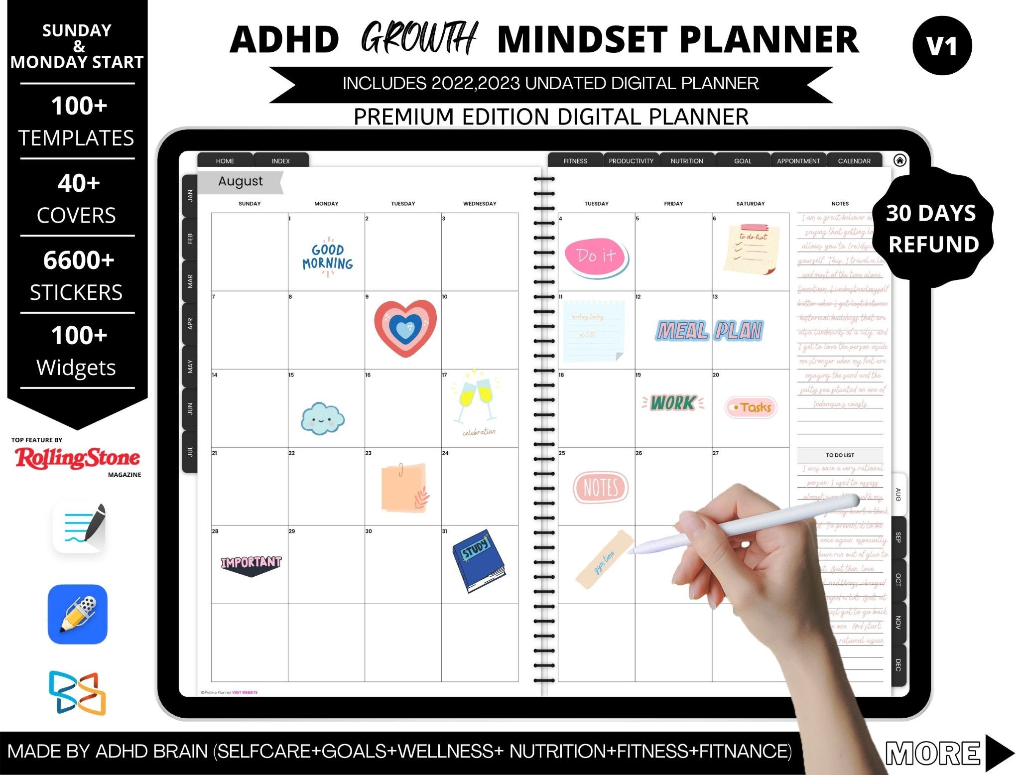 ADHD DIGITAL PLANNER  ( Made By ADHD Specialist )