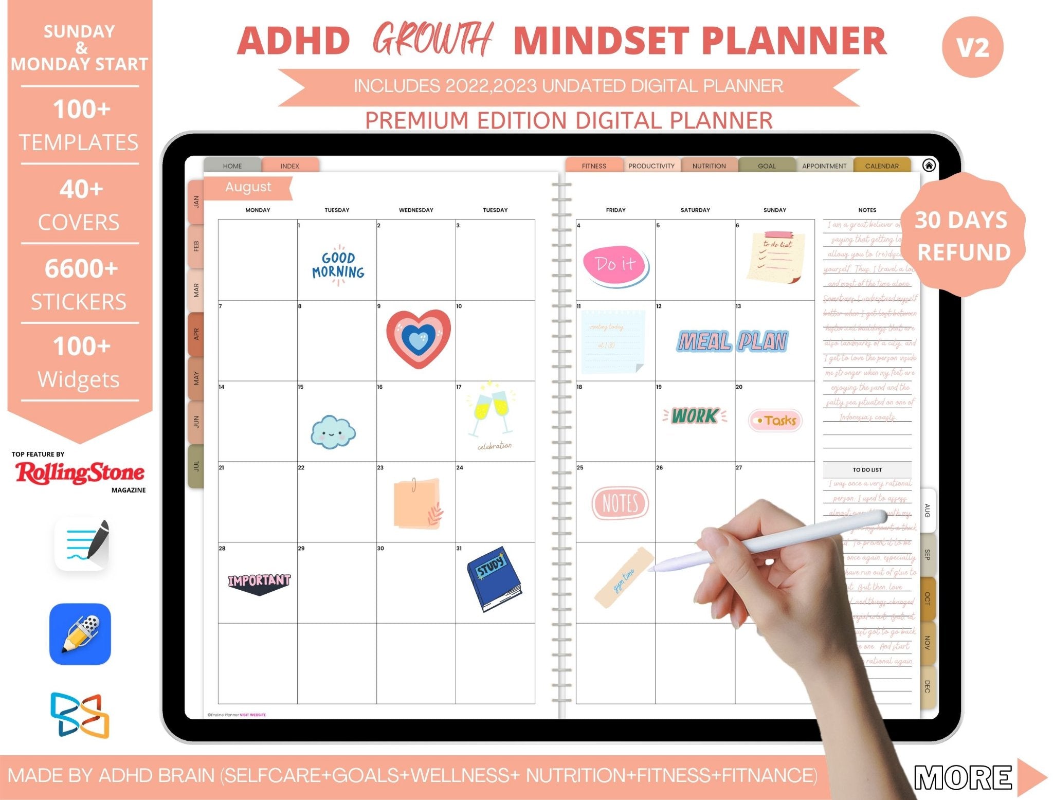 ADHD DIGITAL PLANNER  ( Made By ADHD Specialist )