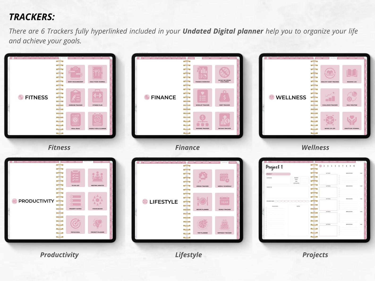 2023 + 2024 UNDATED DIGITAL PLANNER PINK MODE