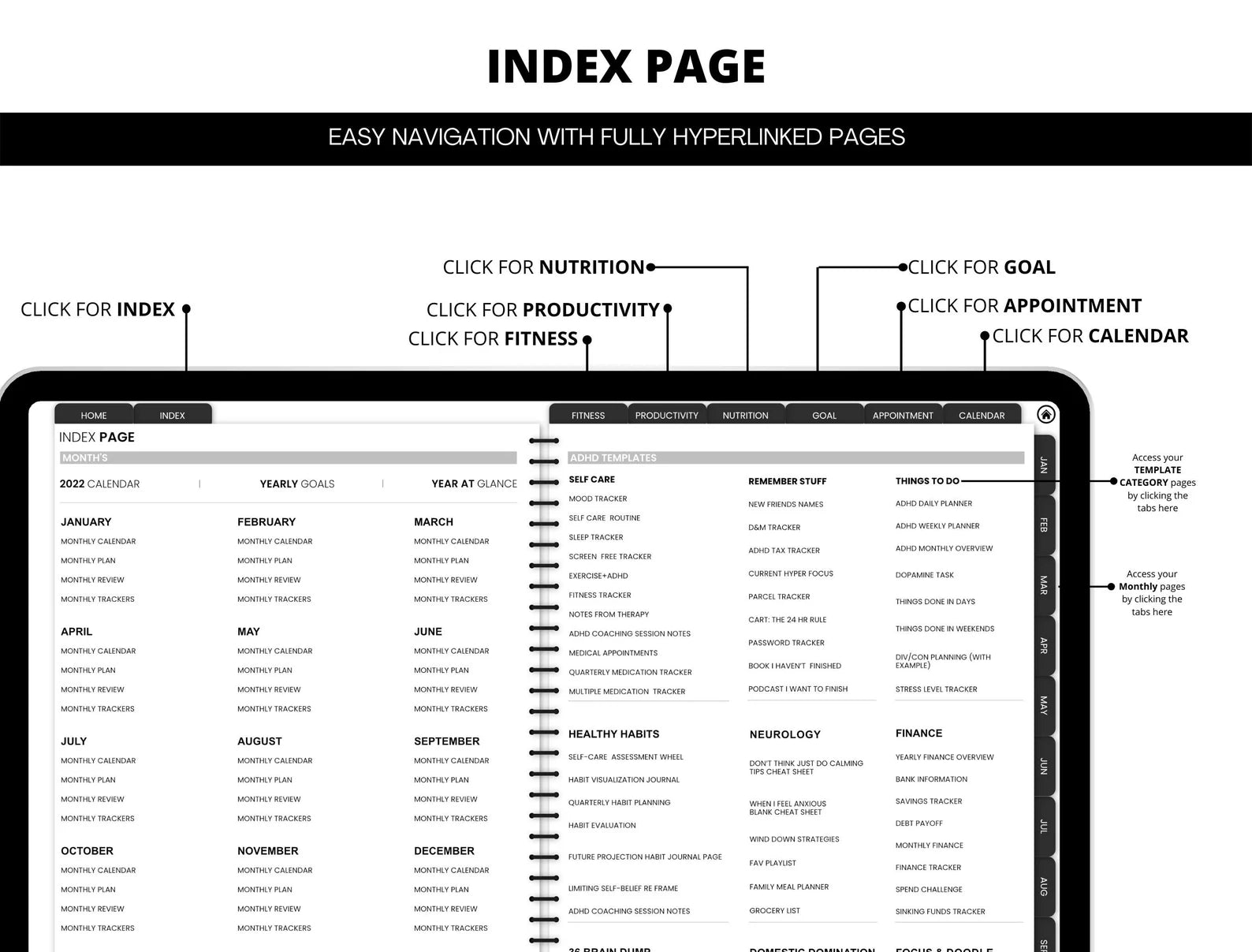 ADHD DIGITAL PLANNER  ( Made By ADHD Specialist )